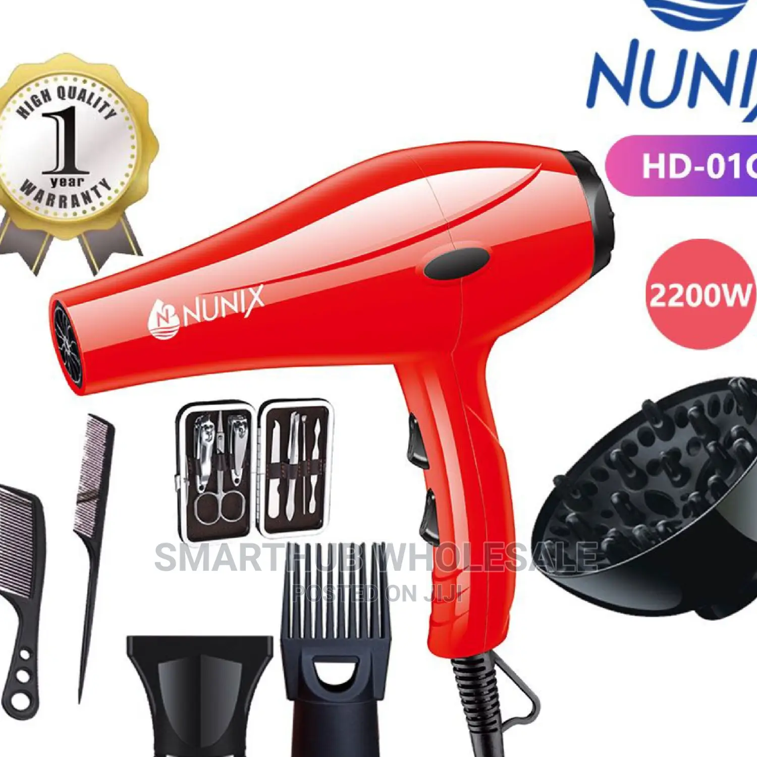 Nunix Brodry Hairdryer With Accessories