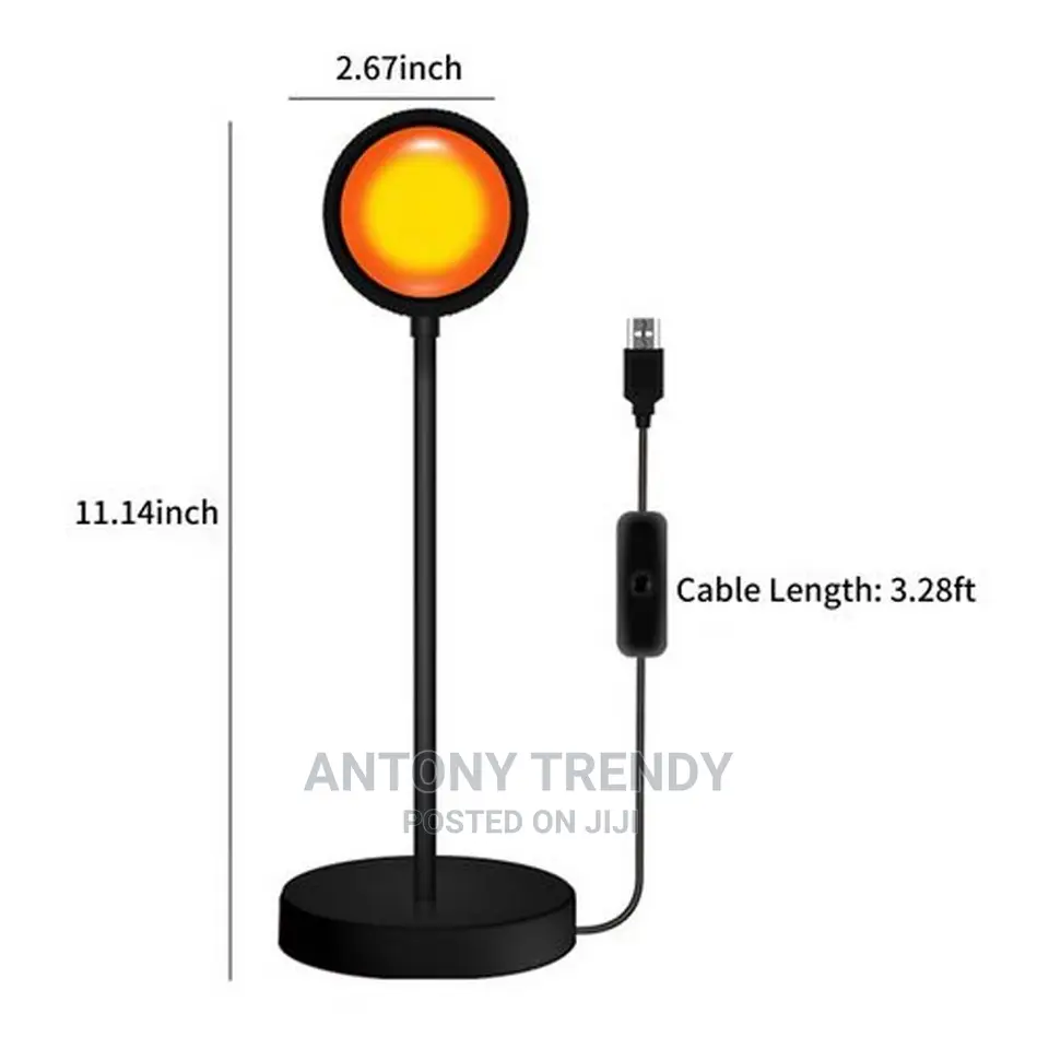 Sunset Lamp With Remote Control, 180 Degree Rotation