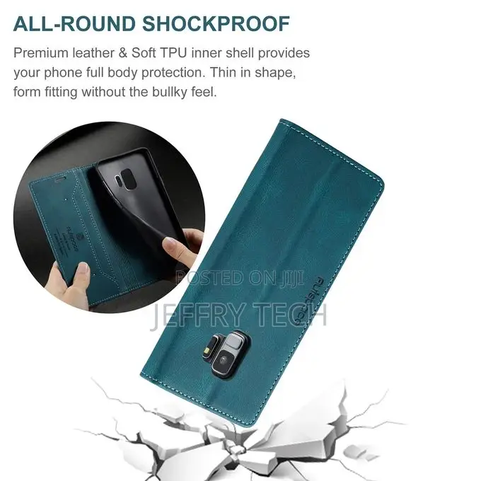Galaxy S9 Wallet Case, Vintage Leather Flip Cover Stand Magn