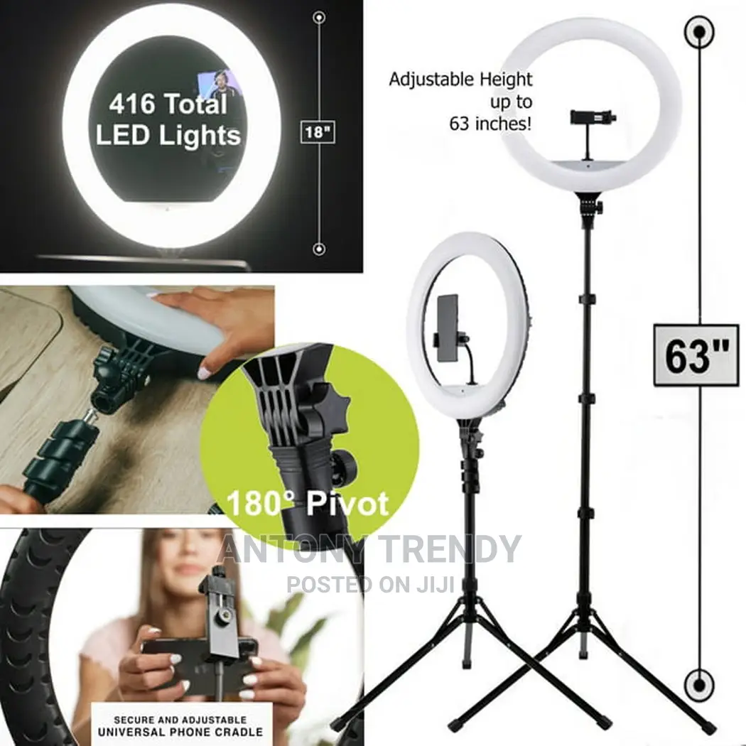 18" Cordless Ring Light Kit for Smartphones