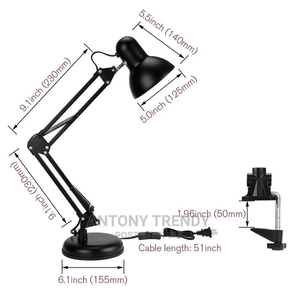 Adjustable Arm Work Desk Lamp Table Lamp Study