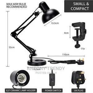 Metal Adjustable Arm Work Desk Lamp Table