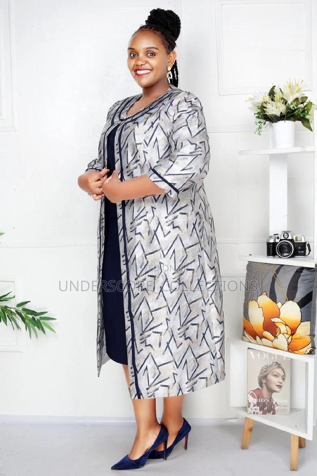 Ladies Plus Size Fitting Dresses With Long Coat - thumbnail 2