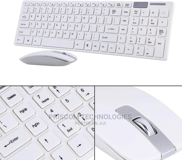 Premium White Wireless Keyboard + Mouse Combo