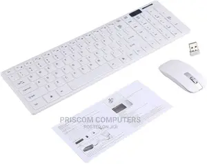 Premium White Wireless Keyboard + Mouse Combo