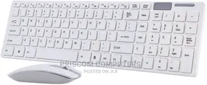 Premium White Wireless Keyboard + Mouse Combo