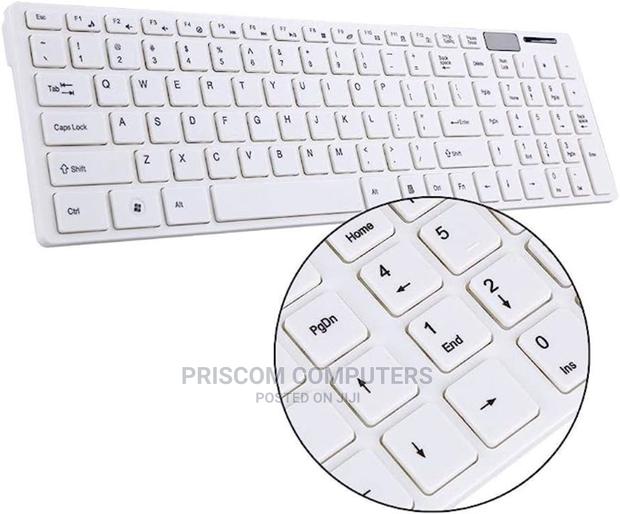 White Wireless Keyboard and Mouse, Computer Wireless Keyboar - thumbnail 2
