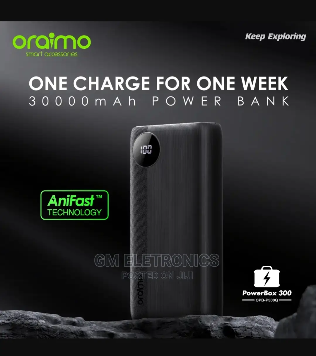 30000mah Oraimo 15W Powerbank.