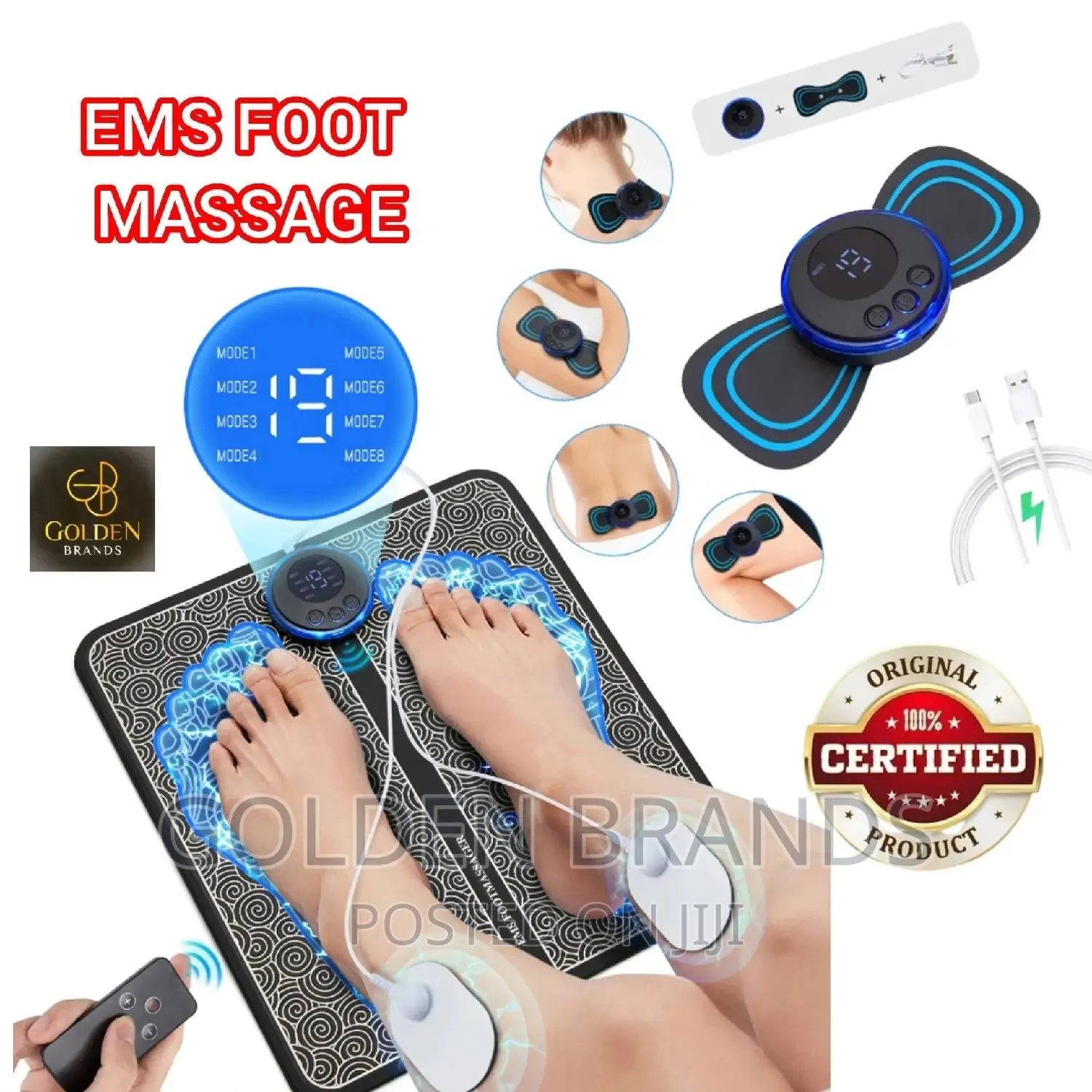Electric EMS Foot Massager Pad Relief Pain Relax