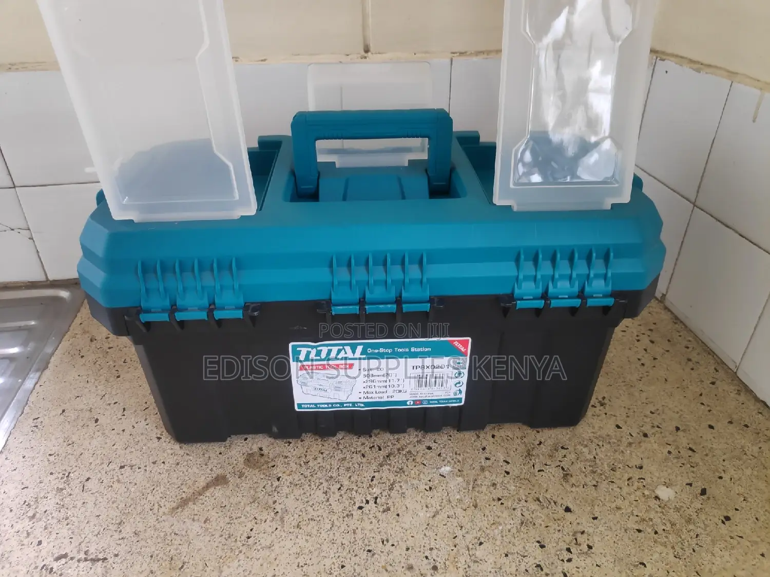 Tool Box 20" Total Big Plastic Toolbox 20 Inch Strong Good Quality