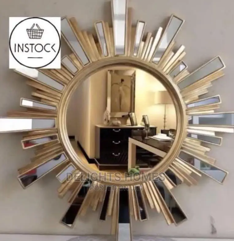 *25cm Sun Shape Gold or Silver Decor Mirror
