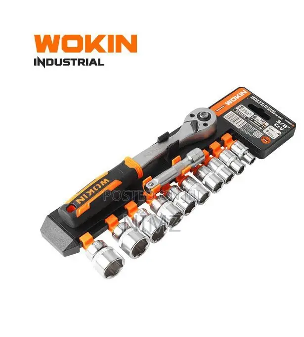 Wokin 12pc 3/8" Ratchet Handle With Socket Set