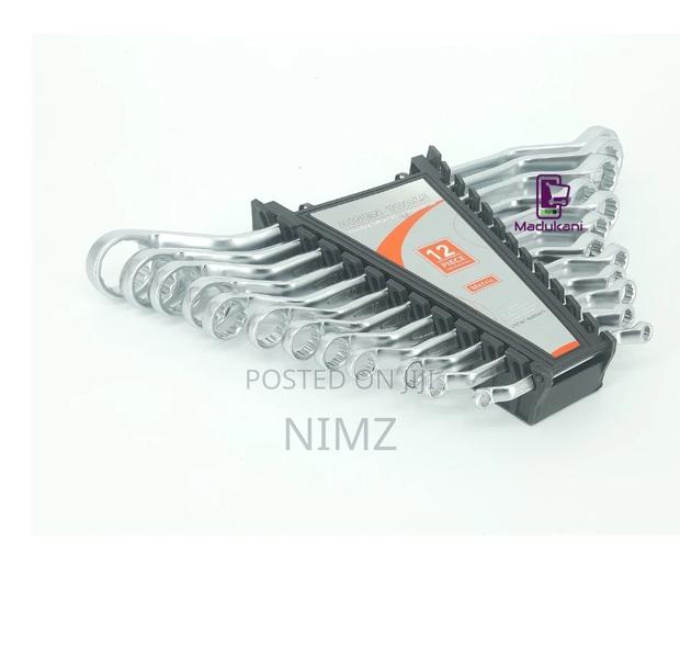 12PCS Double Offset Ring Spanner Wrench Set Disen Tools - thumbnail 3