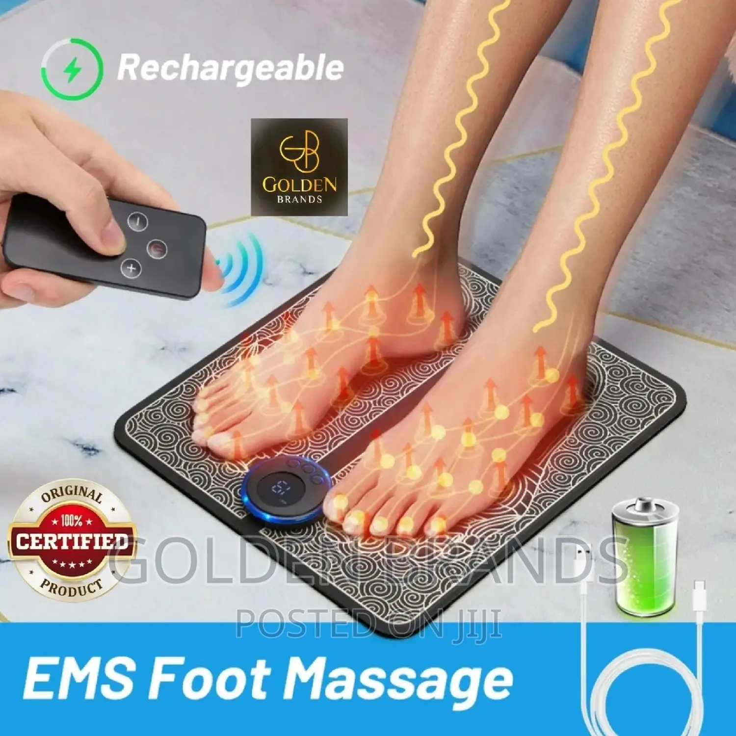 Electric Foot Massage Foldable Mat, Ease Pain + Muscle