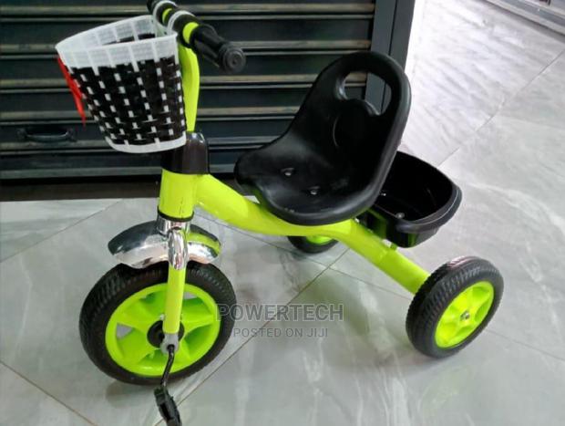 Kids Tricycle - Green With Basket - main view