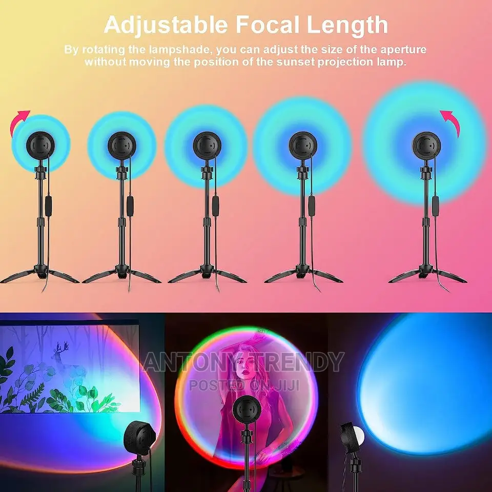 360 Degree Rotation RGB Sunset Projection Lamp