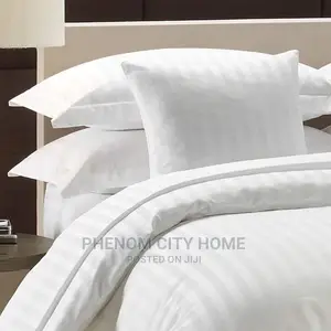 White Stripped Cotton Duvet Cover