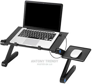Sturdy Adjustable Laptop Stand With Padded Mouse Pad