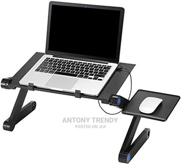 Sturdy Adjustable Laptop Stand With Padded Mouse Pad - main view