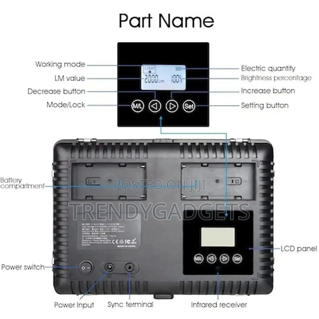 600 LED Light Video Light Kit , Rechargeable