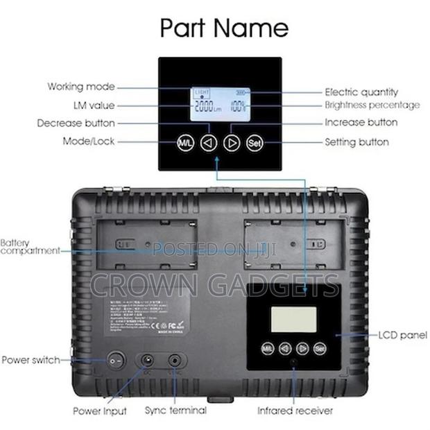 600 LED Light Video Light Kit , Rechargeable - main view