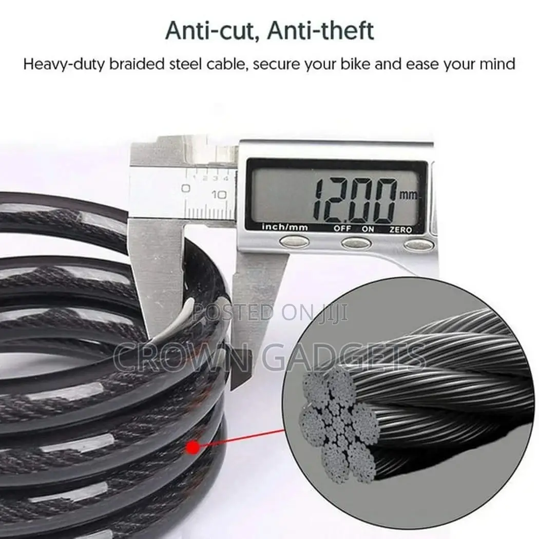 High Security 5-Digit Coloured Combination Wire Cable Lock