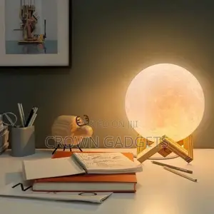 3D Rechargeable Moon Lamp With Touch Control