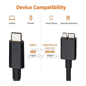 USB C External Hard Drive Cable 3FT USB 3.1 C to Micro B Cor