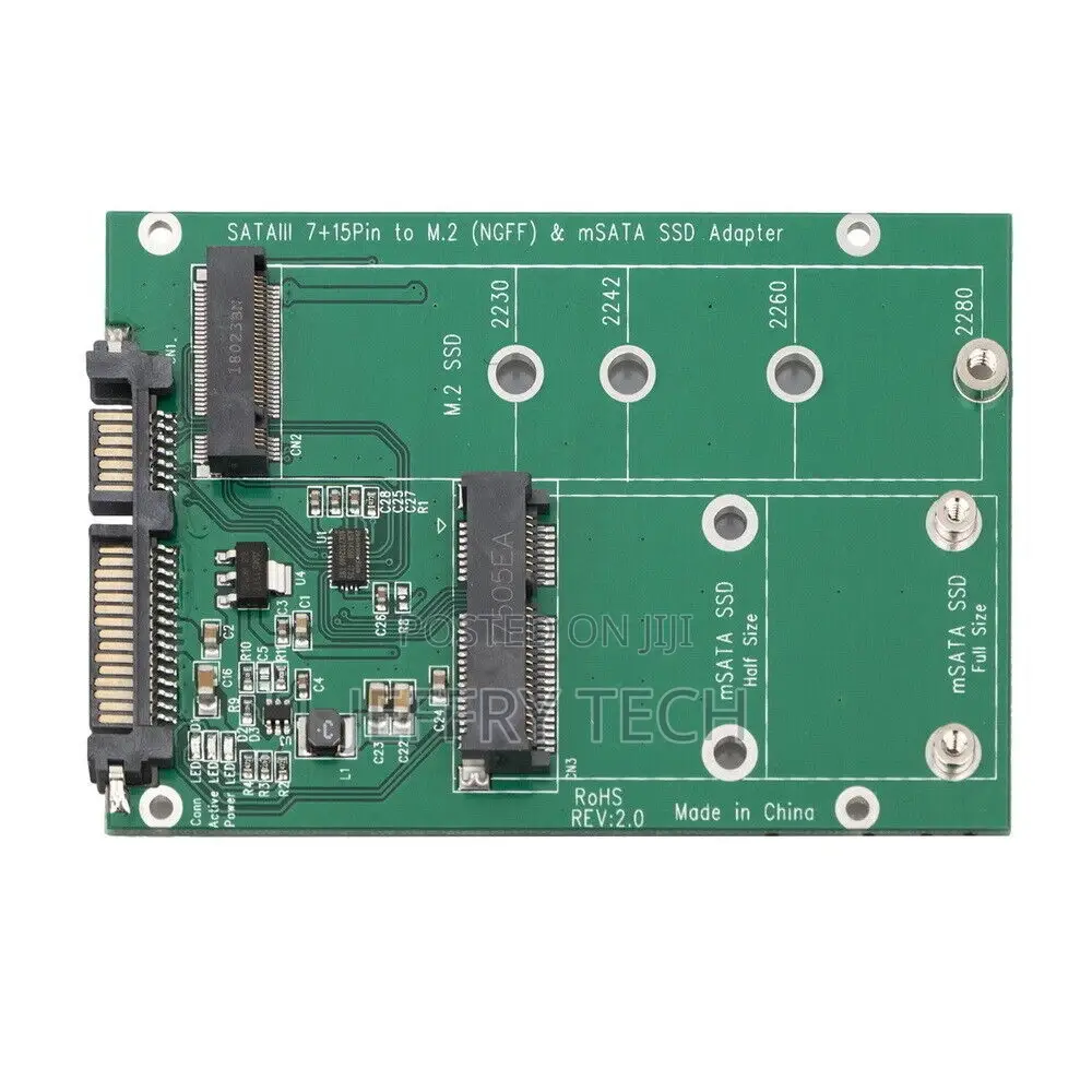 Msata / M2 NGFF SSD to SATA Converter Adapter Combo Card M.2