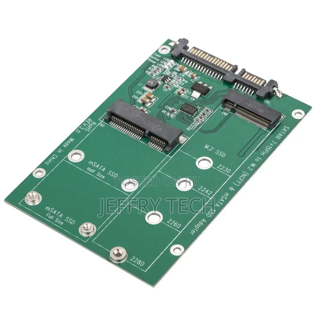 Msata / M2 NGFF SSD to SATA Converter Adapter Combo Card M.2