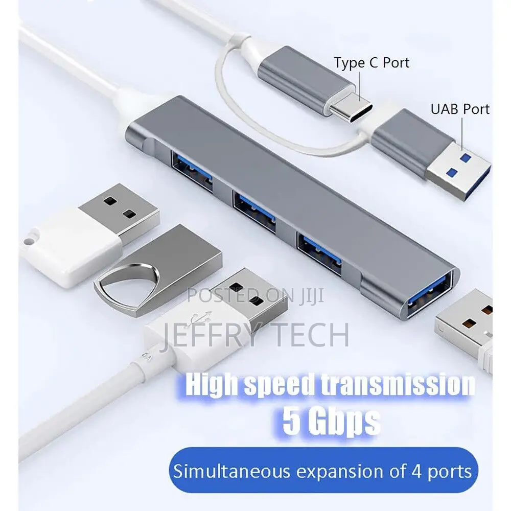 USB-C Type C to USB 3.0 4 Port Hub USB Adapter USB-C Slim Th
