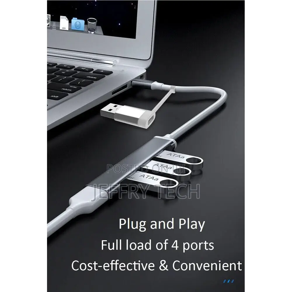 USB-C Type C to USB 3.0 4 Port Hub USB Adapter USB-C Slim Th