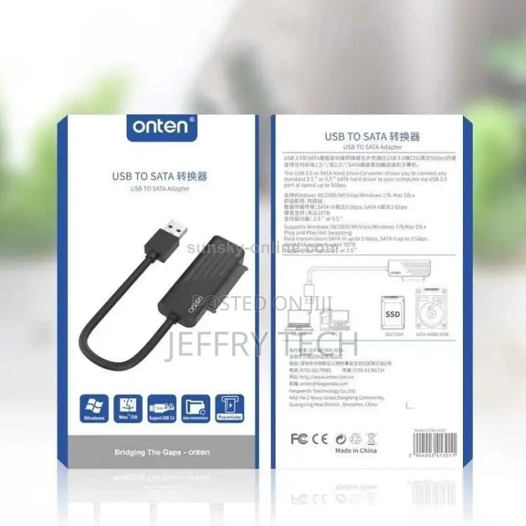 ONTEN USB 3.0 to SATA Adapter – 0.25M