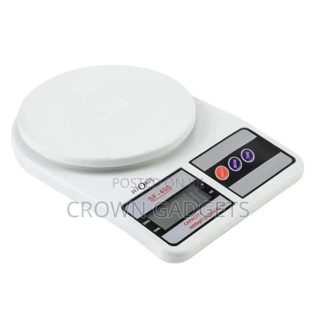 White Digital Kitchen Weighing Scale With Backlit