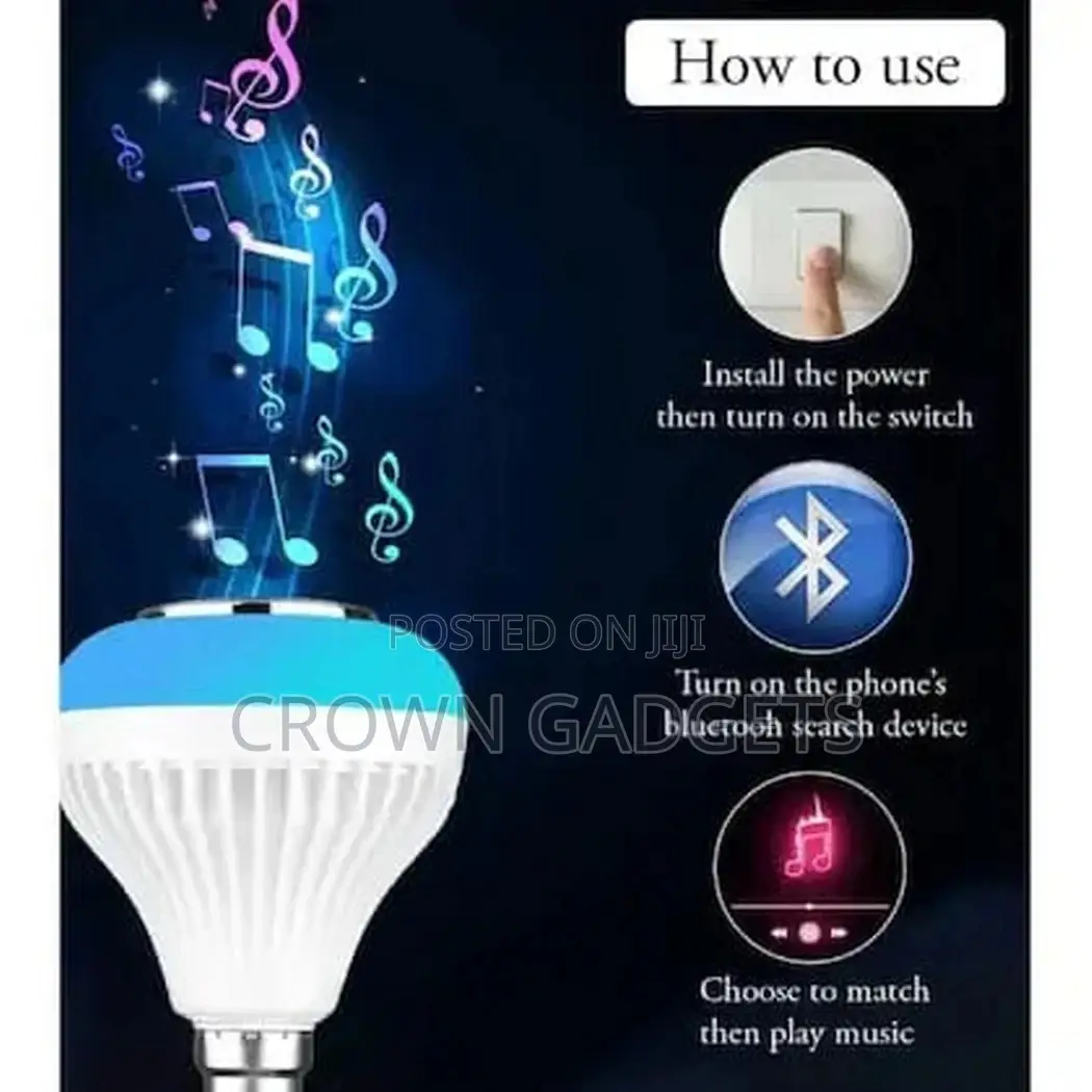 Bluetooth LED Music Bulb Colourful Lamp Built-in Audio