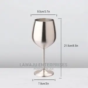 Set of 2 Stainless Steel Wine Glasses