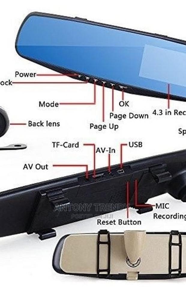 12" Rearview Mirror Dual Dash Cam - main view
