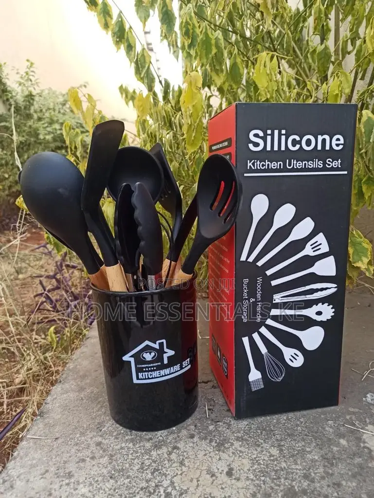 Silicone Spoon Set Black