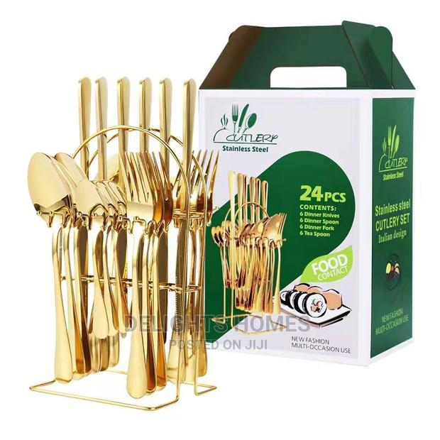 *24PC Cutlery Set (Gold COLOUR*
