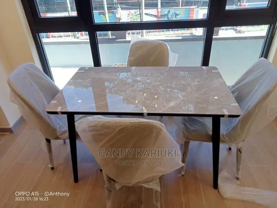 Beautiful Pure Marble Dining Table Set