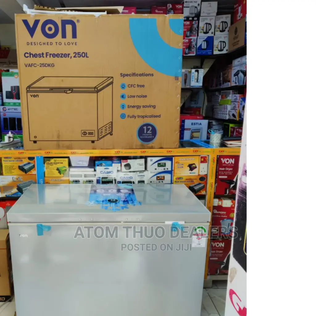New 250 Litres Von Chest Freezer Von,*