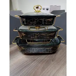Generic 3pcs Ceramic Chaffing Dishes