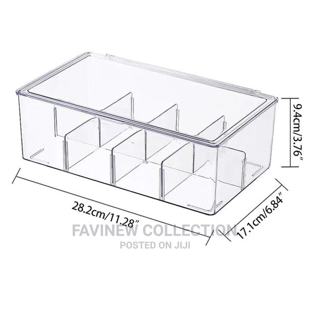 Acrylic Tea Bag Organizer With Cover Compartment Divider Box - thumbnail 2