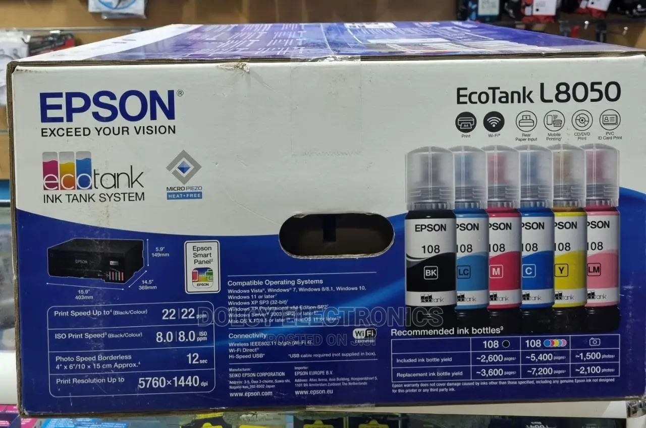 Epson Ecotank L8050 Ink Tank Photo Printer