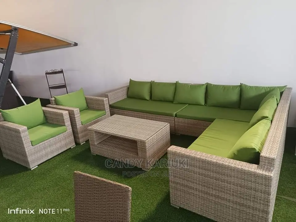 L Shaped Outdoor Sofa Plus 2 Single Seaters