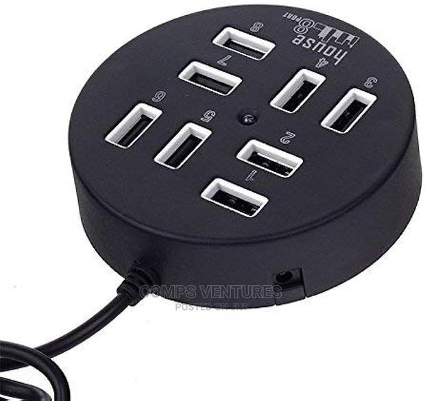 Hi-Speed 8 Port USB Hub Adapter for Charging + High Speed Da