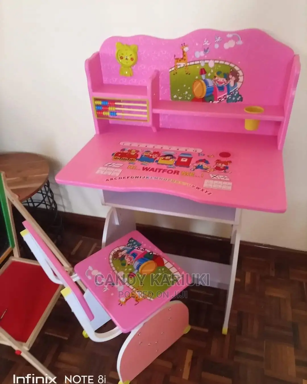 Pink Kids Study Desk Plus Chair