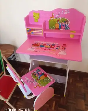 Pink Kids Study Desk Plus Chair