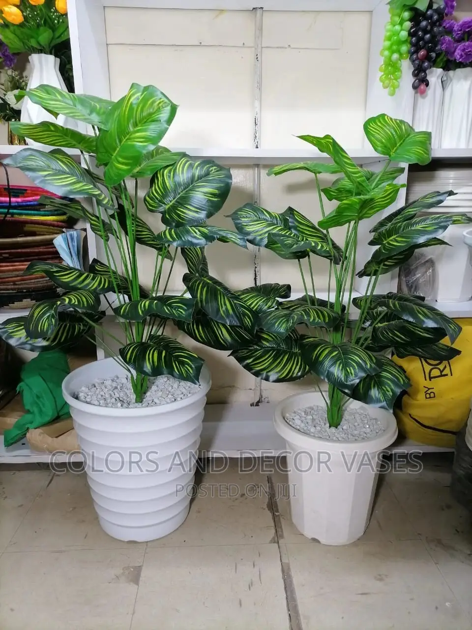 Artificial Plants Vase[Pebble Stones]