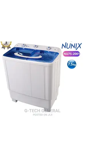 Nunix Nu75-2001 Twin Tub 7.5kg Washing Machine-White